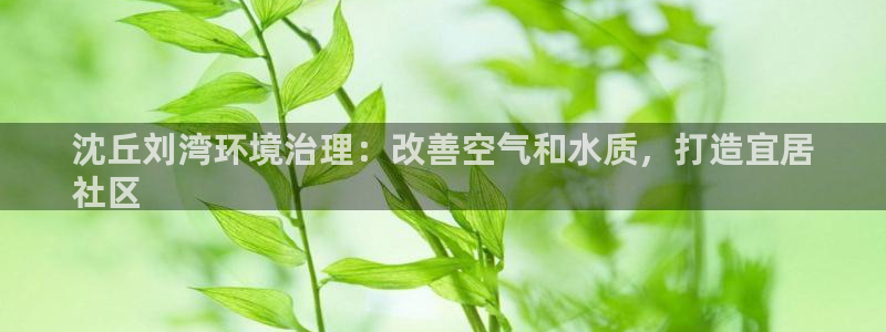 天生赢家K8|沈丘刘湾环境治理：改善空气和水质，打造宜居
社区